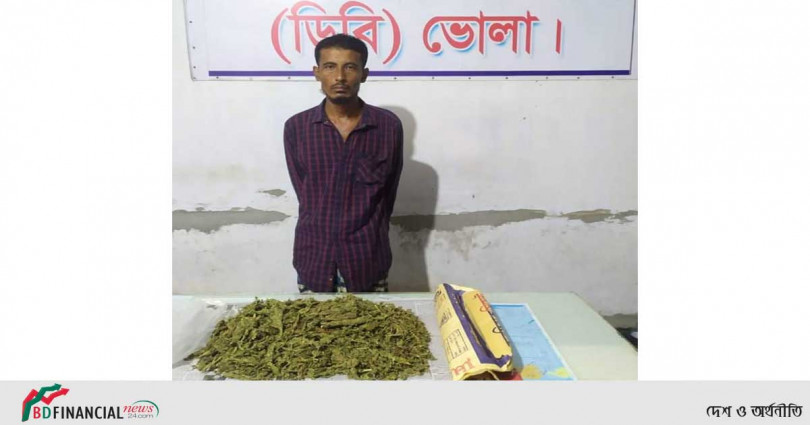 ভোলায় ১  কেজি গাঁজাসহ মাদক ব্যবসায়ী গ্রেফতার