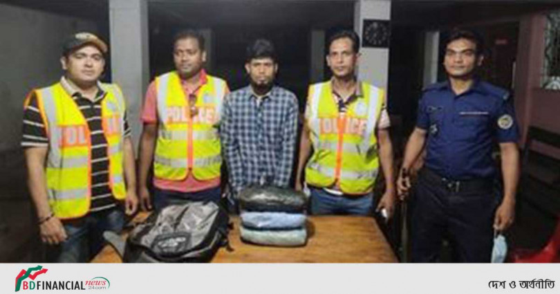 ভোলায় ৩ কেজি গাঁজা সহ এক মাদক ব্যবসায়ী গ্রেফতার