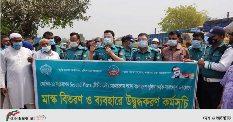 কোভিড-১৯ এর দ্বিতীয় ওয়েভ মোকাবেলায় রংপুর মেট্রোপলিটন পুলিশের ট্রাফিক বিভাগ এর বিভিন্ন কার্যক্রম