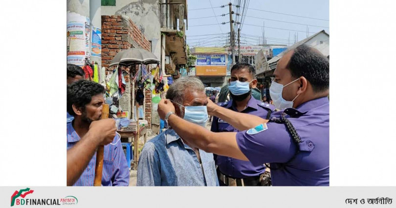 কিশোরগঞ্জে শতভাগ মাস্ক ব্যবহারের নিশ্চিত করনের লক্ষ‍্যে সক্রিয় জেলা পুলিশ