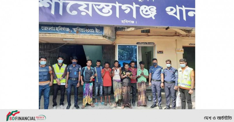শায়েস্তাগঞ্জে ৭ জুয়াড়িকে কারাগারে প্রেরণ