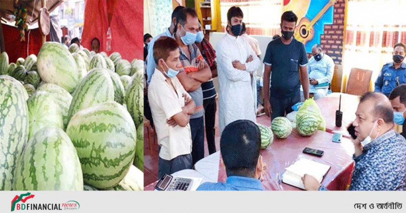 নাটোরে তরমুজের দাম নির্ধারণ করে দিয়েছে জেলা পুলিশ