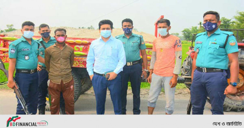 রংপুরে অবৈধভাবে বালু উত্তোলন করায় জরিমানা