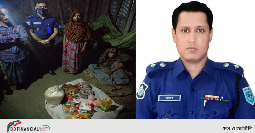 গোয়াল ঘরে গরু-ছাগলের সাথে থাকা মায়ের খোজ নিলেন এসপি বিপ্লব কুমার সরকার