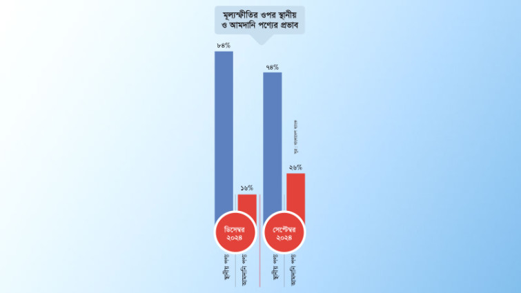 আমদানি নয়, দেশীয় পণ্য ৮৪ শতাংশ ভূমিকা রাখছে মূল্যস্ফীতিতে